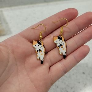 Handmade cat earrings
